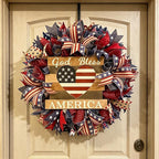 250th Anniversary Patriotic Wreath, 1776-2026 American Independence Day Wreath,16 in Red White Blue Front Door Wreath, Indoor Outdoor Home Decor for 4th of July, Memorial Day, Veterans Day (R)