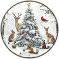 Vintage Christmas Snow Animals Tin Sign Retro Metal Sign Wall Decor for Home Yard Bar Cafe Plub 12×12 Inch