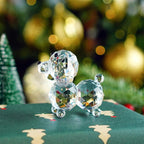 H&D Crystal Cute Dog Figurine Collection Cut Glass Ornament Statue Animal Collectible
