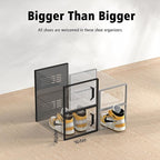 SEE SPRING XX-Large Shoe Storage Box Fit Size 13, Clear Plastic Stackable Shoe Organizer for Closet, Space Saving Sneaker Shoe Rack Containers Bins Holders for Entryway, Under Bed, 12 Pack Black