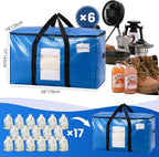 TAILI Extra Large Moving Bags, 6 Pack Blue Heavy Duty Totes For Storage with Visible Window, Wrap Around Handles, Storage Bags for Space Saving, Alternative to Moving Boxes