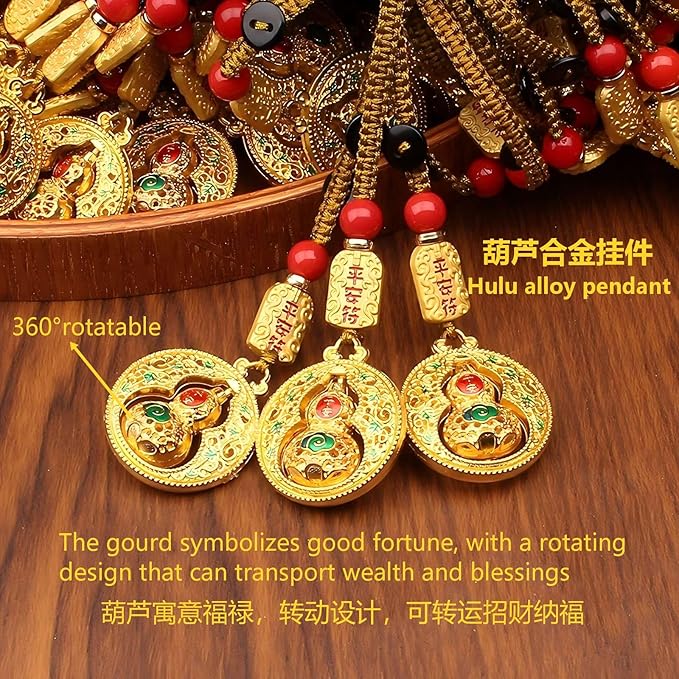 The Traditional Handwoven Sunflower Chinese Knot Double Tassel Pendant,Good for Entrance Door Decoration,car Hanging,Holiday Home Decoration,Blessings for Friends (red).