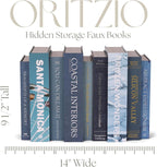 ORITZIO Blue Faux Books Set of 9 - Hidden Storage Fake Books Ideal for Coffee Table, Home Staging, Interior Design & Fashion Books, Old Money Aesthetic, Library Decor, Beach House Accessories