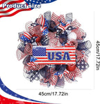 Patriotic Wreath for Front Door Red White Blue Wreath 4th of July Wreaths for Door Wall Memorial Day Decor Independence Day Hanging Decoration for Outside Home Farmhouse Holiday (USA)