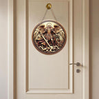 St. Michael San Miguel Arcangel Wall Pediments Home Decor Door Sign Plaques Hanging Pendant Decorations Batter Guard Angel Christian Religious Ornaments (P)