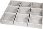 DIOMMELL Foldable Cloth Storage Box Closet Dresser Drawer Organizer Fabric Baskets Bins Containers Divider for Clothes Underwear Bras Socks Clothing,Set of 9 Grey 900