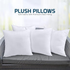 Utopia Bedding Throw Pillows (Set of 4, White) – 22 x 22 Inches Down Alternative Pillows for Bed, Sofa, and Couch - Fluffy Decorative Stuffer Pillow for Indoors & Outdoors