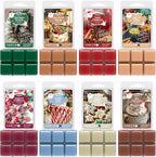 ARVIDSSON Winter Scented Wax Melts, Holiday Soy Wax Cubes for Wax Warmer, Strong Scent Fragrance Wax Tarts, Candle Melts Gift Set, Apple Cinnamon, Christmas Wreath, Gingerbread, Candy Cane, Cranberry
