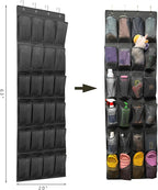 Over The Door Shoe Organizer with 24 Large Breathable Mesh Pockets Sturdy Closet Door Shoe Storage Holder Hanging SimpleHouseware Men Women Kids Shoe Holder for Rack (Black)