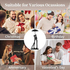 Sziqiqi Iron 6th Sculpture for Wife - Black Metal Couple Statue Kissing Under Umbrella Man Woman Sculpture Figurines for Shelf Mantel Fireplace Entry Bookshelf Television Room