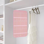 2-Pack Hanging Jewelry Organizer Storage, 40 Pockets 36 Hooks Necklace Earring Necklace Bracelet Ring Organizer, Double - Sided Design, Pink