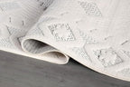 Modern Micro Loop Indoor Area Rugs for Living Room Bedroom Kitchen Geometric Trellis White 9x12 Luxury Durable Low and High Pile Non-Shedding Stain Resistant Soft Area Carpet 9 x 12