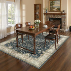 Lessymo 5x7 Area Rugs for Living Room, Washable Rug for Bedroom Dinning Room Farmhouse Home Office, Boho Soft Non-Slip Carpet Pets Friendly, Stain Resistance Vintage Floral Moody Decor, Black Brown
