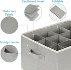 3 Pcs 12 Cell Large Size Pants Organizers for Clothes, Jeans, Sweater, T-shirt, Dress Stackable for Wardrobe Closet Drawer Organizer Storage Bin Container, Grey