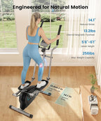 THERUN Elliptical Exercise Machine, Ultra-Quiet Elliptical Machine for Home, 6KG Flywheel Elliptical Trainer, 16 Resistance Levels Elliptical Training Machines w/Pulse Sensor, LCD Monitor