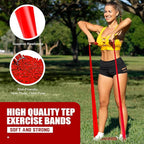 HPYGN 3 Levels Non-Latex Exercise Bands for Physical Therapy & Yoga, Professional Resistance Bands Set for Working Out, Strength Training, Pilates & Rehab, TPE Elastic Stretch Bands for Seniors, Women
