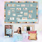 Teacher Created Resources Calming Blue Dots Creative Class Fabric for Classroom Bulletin Boards, Pillows, Curtains, and Crafts