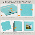 MaxGear Large Cork Board for Wall 36" x 24", Aqua Blue Bulletin Board, 6 Pack Felt Wall Tiles with Pushpins, Cork Boards for Office Push Pin Board Tack Board Felt Board