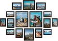 Vittanly 16 Pack Picture Frames, Gallery Wall Frame Set with 2Pcs 11x14, 2Pcs 8x10, 6Pcs 5x7 and 6Pcs 4x6 Photo Frames, Picture Frames Collage Wall Decor for Wall or Tabletop Display, Black
