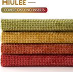 MIULEE Pack of 4 Burnt Orange Couch Throw Pillow Covers 18x18 Inch Yellow Green Soft Decorative Chenille Pillows Farmhouse Accent Cushions for Boho Home Decor Spring Sofa Bedroom Living Room