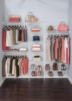 ClosetMaid 5037 5Ft. To 8Ft. Fixed Mount Closet Organizer Kit, White