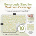 Chamomile Scented Drawer Liners for Dresser Drawers (10 Large Sheets, 19.7" x 14.4") - Non Adhesive Drawer Paper Liner for Bedroom Dresser & Closet Shelves by Linda’s Essentials