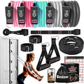Resistance Band Set. Exercise Bands with Handles, Door Anchor and Ankle Strap. Home Gym, Supports Full-Body Workouts - with Training Guide and Fitness Video
