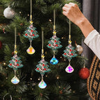 5Pcs Hanging Christmas Ornaments Christmas Tree Crystal Drop Pendant for Thanksgiving Xmas Wedding Party Gifts Crystal Suncatchers Indoor Home Decor