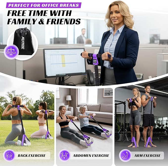 Multifunction Foot Pedal Resistance Band, Portable Leg & Arm Workout Equipment for Full Body Strength, Yoga, Pilates, Physical Therapy & Stretching, Core/ABS Ab Machine for Home Gym