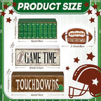 Yuntau 4 Pcs Fall Football Table Decorations Football Tiered Tray Decor Autumn Wooden Blocks Sign Game Time Touchdowns Centerpiece Decorative Faux Book Stack for Coffee Table Fireplace Mantel Shelf