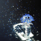 H&D HYALINE & DORA Blue Crystal Forget Me Not Flower Figurine,Flower Gifts for Women,Crystal Glass Flower Collectible Ornaments for Home Decor Table Centerpiece