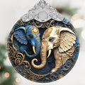Elephant Christmas Ornament - Stained Glass Hanging Decoration for Holiday Tree, Home Decor - Gift Exchange Idea