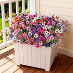 Artificial Flowers for Outdoor Faux Flower Spring Decoration, 12 Bundles Fake Plants Silk Daisy Bulk UV Resistant Realistic for Outside Porch Patio Balcony Planter Yard Garden Home Decor(Mixed 1)