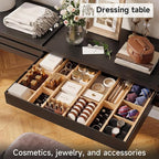 Kitchen drawer organizer,expandable bamboo drawer divider,include 8 dividers,8 small inserts and 8 medium inserts for Home, Office, Dressers (Long-8 Dividers)