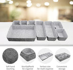 8pcs Drawer Organizers, Separators, Storage Box,Felt Storage Bins Inserts Tool Containers Toy Basket Shelf Cubes Foldable Drawer Dividers Desk Organisers -Grey Matching