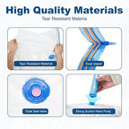 HOUSE DAY 10 Jumbo Vacuum Storage Bags with Pump,Space Saving Vacuum Seal Bags For Clothing Travel, Vacuum Storage Bags For Clothes, Comforters, Blankets, Pillows, Bedding, Moving, Travel, Hand Pump