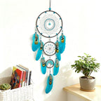 Large Dream Catchers for Bedroom,Dream Catchers for Adults, Dream Catcher Wall Hangings,Boho Dream Catcher Wall Decor Turquoise Handmade Hanging Ornament Home Decoration Party Blessing Festival Gift