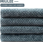 MIULEE Pack of 4 Couch Throw Pillow Covers 20x20 Inch Navy Blue Soft Decorative Chenille Pillow Covers Farmhouse Accent Cushion Covers for Boho Home Decor Sofa Bedroom Living Room