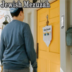 2 Pack Mezuzah with Scroll for Door - Jewish Mezuzah for Door Metal Cases with English and Hebrew Blessing for House Warming Hanukkah Gift (Antique Silvers)