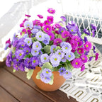 HyeFlora Artificial Flowers for Outdoors Dahlia Spring Summer Decoration, 6 Bundles Fake Daisy Faux Plants Realistic UV Resistant Silk Flowers for Outside Planter Front Door Yard Garden Home Home, Mix