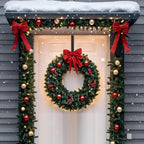 LEIFIDE 4 Pcs Width Adjustable Wreath Hanger for Front Door 1.5-3.78" Large Over the Door 4th of July Decoration Hook 20 Lbs Capacity(Black)