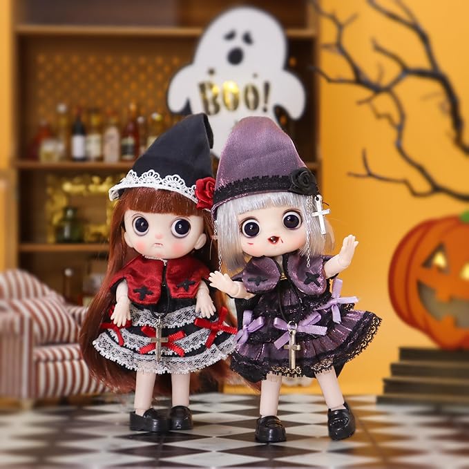 Cute Blind Box Kawaii Figures,Collectible BJD Doll with 1/12 Scale Removable Clothes，Surprise Gift Single Random Mystery Box-Myriad Lolita Series