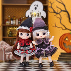 2pcs Collectible Dolls Gothic Figures Cute Birthday Gift for Girls,12 Points Articulated Anime Action Figures with Interchangeable Heads & Removable Clothes