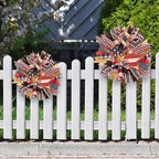 Patriotic Wreaths for Front Door, New 250th Anniversary Decorations, 4th of July Decorations Outdoor, Handcrafted Memorial Day Wreaths, Festival Celebration USA Flag Printed Wreath (B)