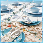 5.58 ft Coastal Decor Shell Garland Beach Mantel Swag Decor Seashell Starfish Centerpiece Garland Conch Beach Decorations for Table Wall Bedroom Home Dining Doorway Weddings