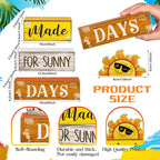 Lineshading 4 Pcs Summer Table Decoration Wooden Sun Beach Tiered Tray Decor Summer Centerpiece Rustic Wood Made for Sunny Day Block Sign Gifts Beach Decorations for Home Kitchen Office Coffee Bar