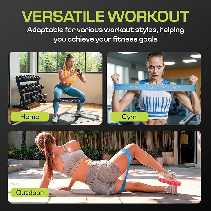 Fabric Resistance Bands for Working Out – 5 Strength Levels from Extra Light to Extra Heavy – Thick Workout Bands for Legs, Glutes, HIPS, Stretching, Strength Training with Storage Bag
