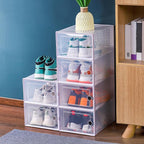 6PCS transparent shoebox for easy storage shoes odorless environmentally friendly particles plastic