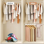 STORAGE MANIAC Adjustable Closet Rod Hanging Clothes Heavy Duty Closet Extender Hanging Rod Space-Saving Clothes Hanging Bar Double Closet Hanging Rod Hanging Closet Organizer Closet Bar,2 Pack White