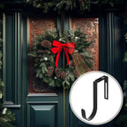 LEIFIDE 4 Pcs Width Adjustable Wreath Hanger for Front Door 1.5-3.78" Large Over the Door 4th of July Decoration Hook 20 Lbs Capacity(Black)